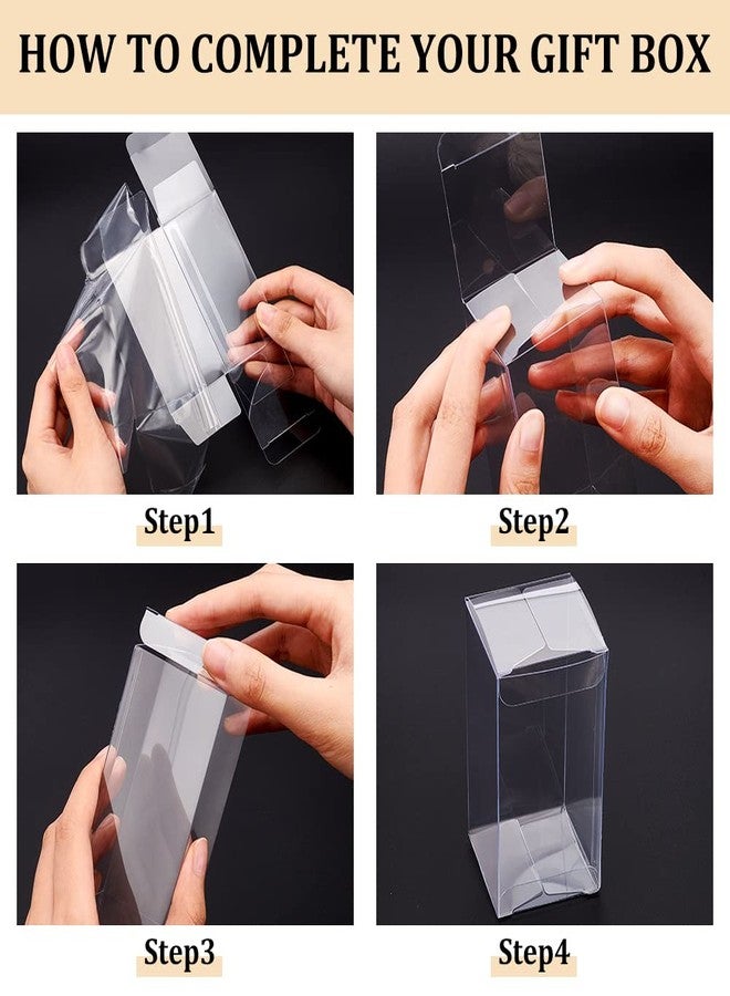 BENECREAT 20PCS Clear Wedding Favour Boxes 4x2x2inch Rectangle PVC Transparent Gift Boxes for Candy Chocolate Valentine - Image 4